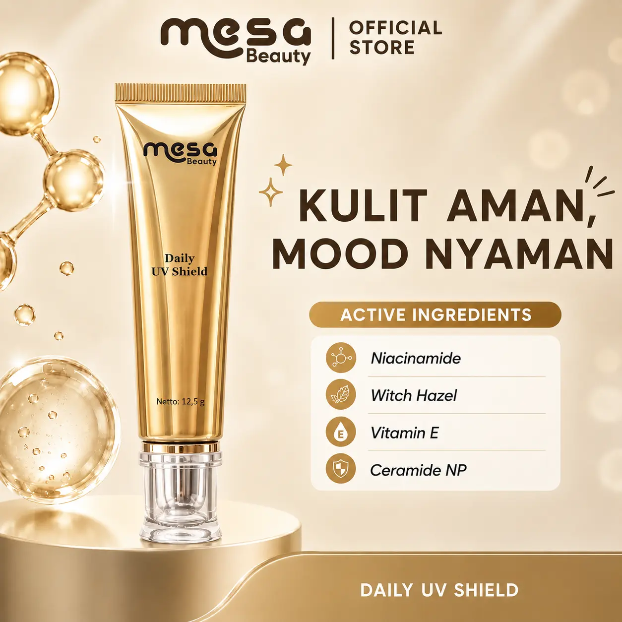Sunscreen Wajah Harian Mesa Beauty Daily UV Shield